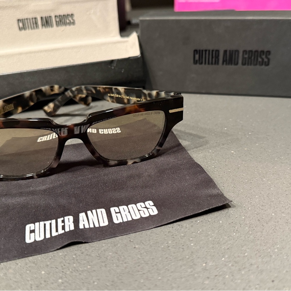 Cutler and Gross Semi Rectangular Sunglasses Tort… - image 7